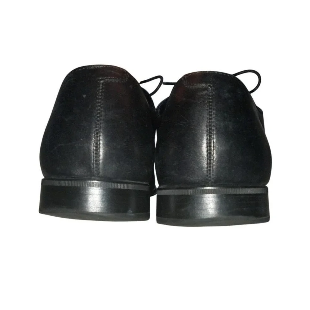 Salvatore Ferragamo Mens Black Leather Rain Lux Cap Toe Oxf sz 9.5 Shoes Italy‎
